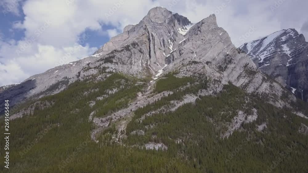 Magestic aerial view of a rugged limestone peak with pronounced syncline Magestic aerial view of a rugged limestone peak with pronounced syncline