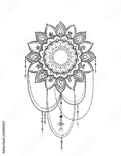 mehndi template illustration