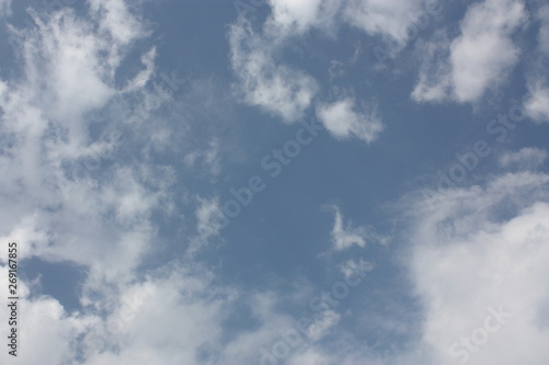 view of the blue sky and white clouds 