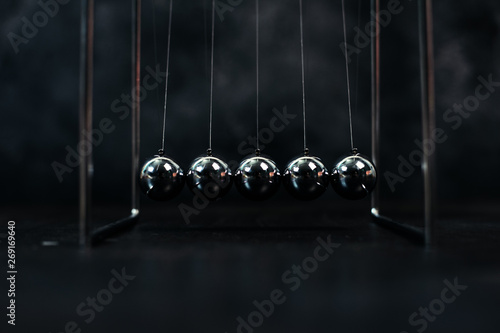 Newton cradle pendulums kinetic balls