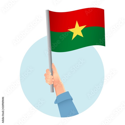 Burkina Faso flag in hand icon © Visual Content