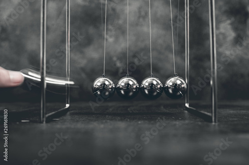 Newton cradle pendulums kinetic balls