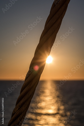 A beautiful sunset in the North Sea near Norway photo