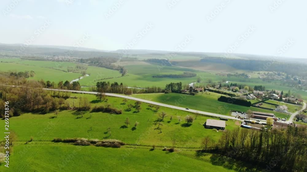 Aerial shoot of the Road in the Farm Aerial shoot of the Road in the Farm
