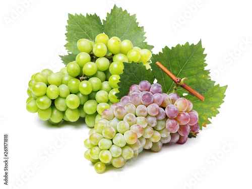 Grapes on white background 