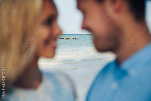 Happy romantic couple on the beach, Sansibar, Afrika photo