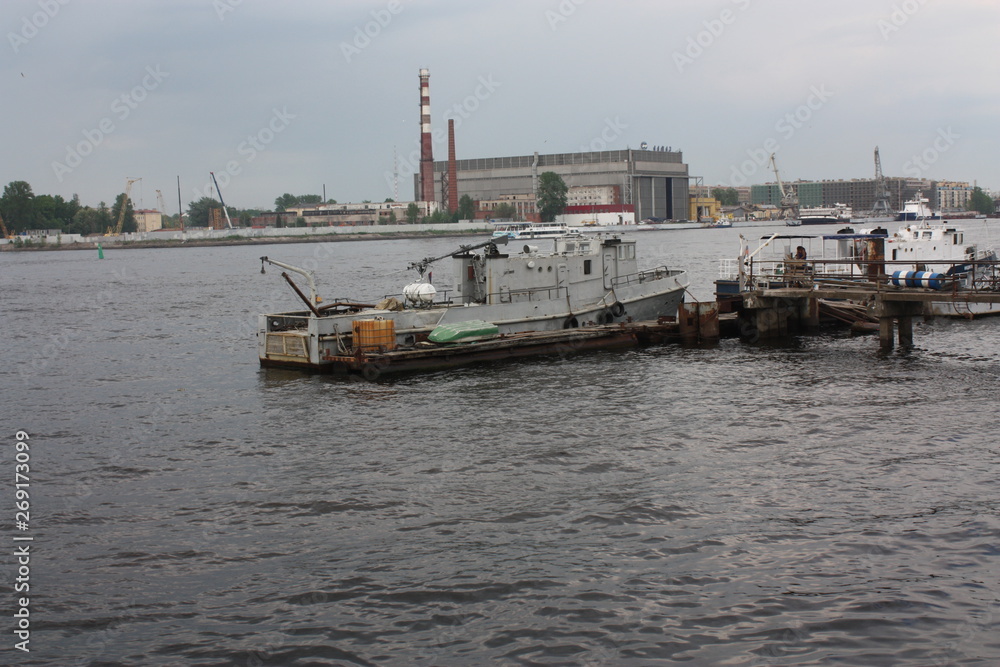 view of the old boats the Gulf of Finland of St. Petersburg view of the old boats the Gulf of Finland of St. Petersburg