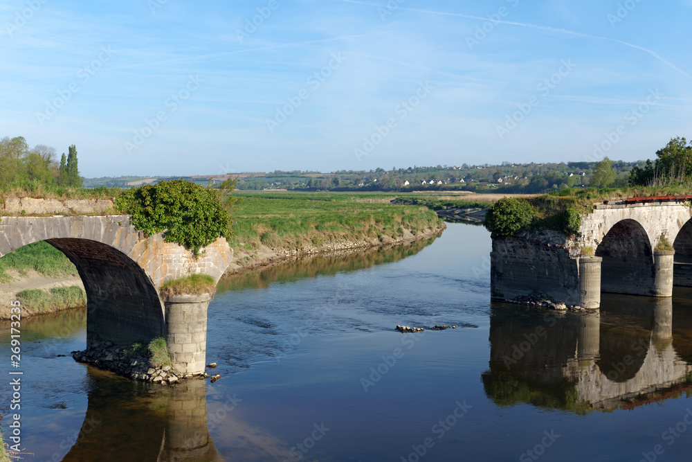 Fototapeta premium bridge on Sienne river in normandy