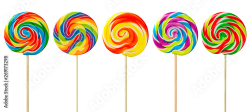 Fotografia Lollipops isolated on white background