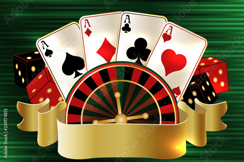 Casino vip card with poker elements, vector illustration