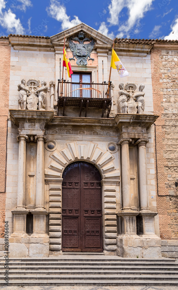 Toledo, Spain. The central part of the facade of the Episcopal Palace, 1543