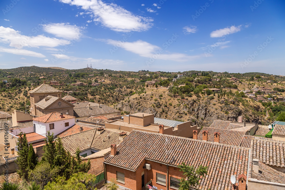 Toledo, Spain. The city and its picturesque surroundings in good weather.