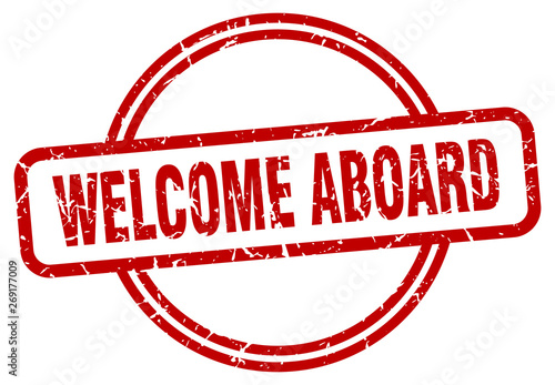 welcome aboard grunge stamp