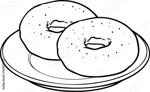 Bagel hand drawn illustration