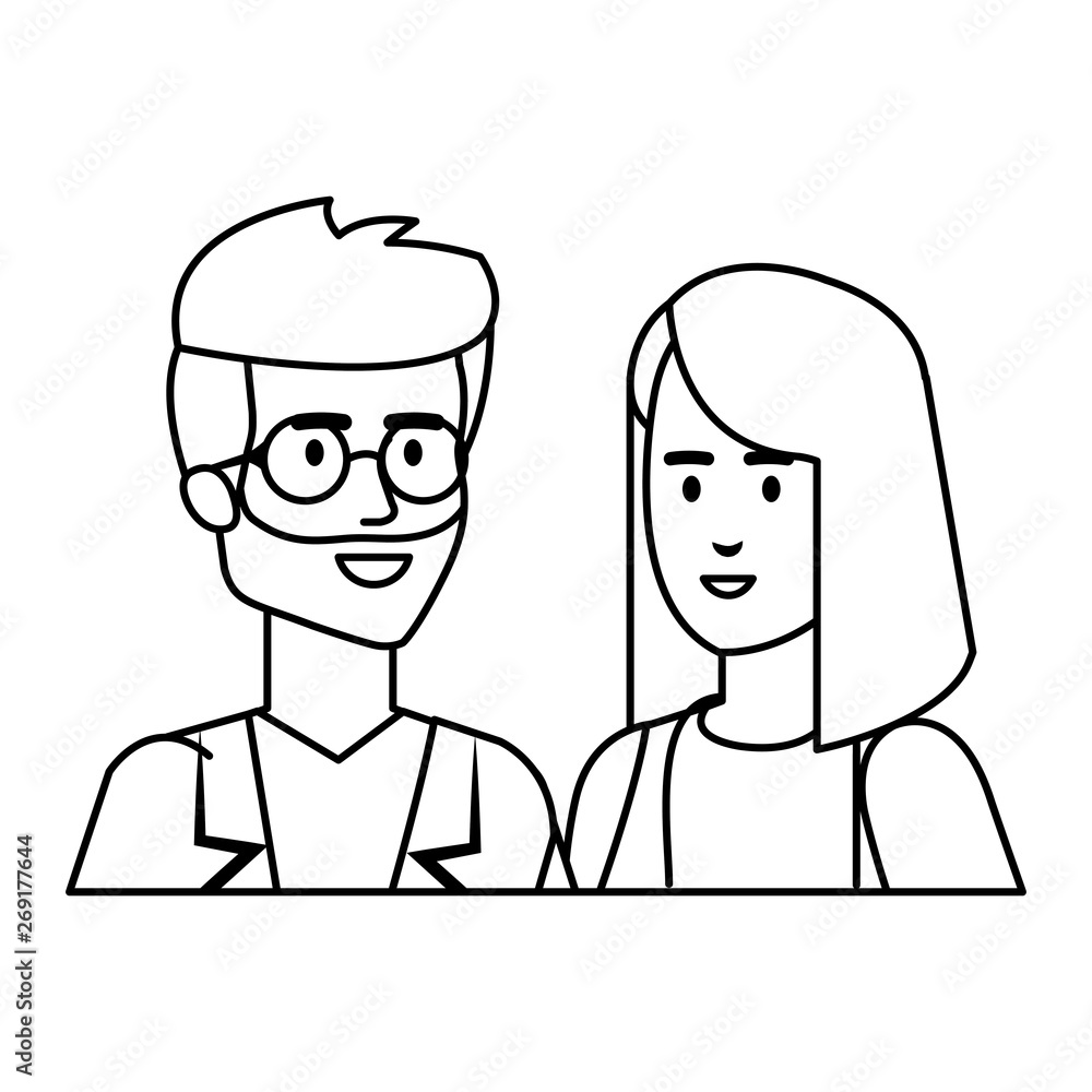 couple of professionals doctors avatars characters couple of professionals doctors avatars characters