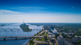 Riga, Latvia. Riga Cityscape In Sunny Summer Day.