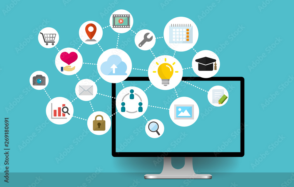 flat web banner illustration for business , technology, internet, computer etc. flat web banner illustration for business , technology, internet, computer etc.
