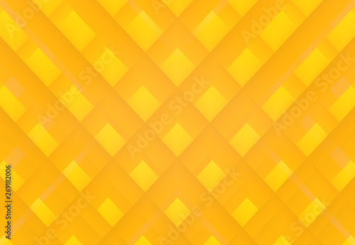 3d rendering. modern yellow shade tone color square grid art design wall background.