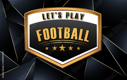 Gold plated typography design on black background 