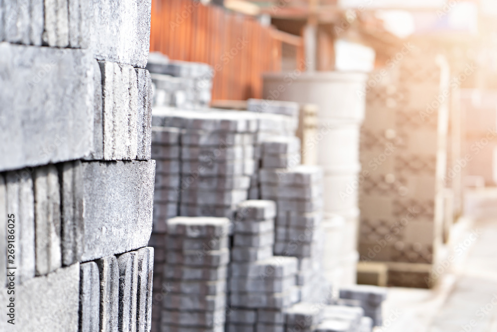 Stack brick block for construction Stack brick block for construction