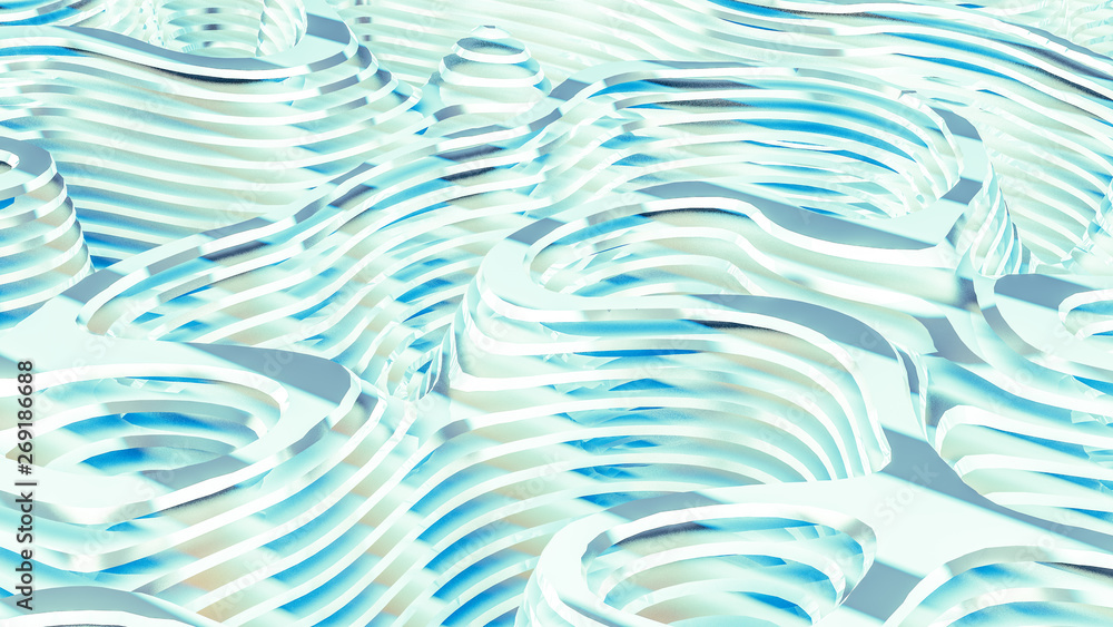 Obraz premium Technology line smooth relief background. 3d illustration, 3d rendering.