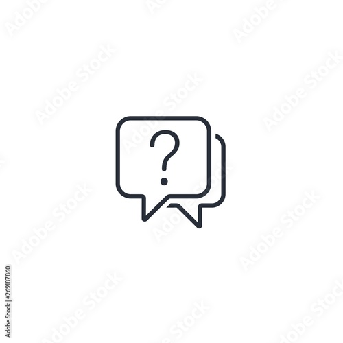 Feedback. Comment. Question. Misunderstanding. Activity in social networks. Linear vector icon.