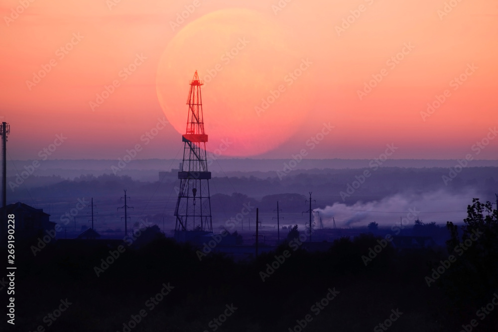 Oil drilling rig in Ivano-Frankivsk