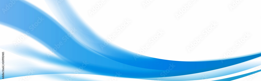 Fototapeta premium Abstract shiny blue wavy banner 