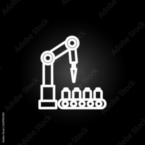 robot in production neon icon. Elements of intelligence set. Simple icon for websites  web design  mobile app  info graphics