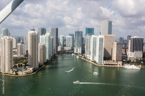 miami. florida state. Miami under the wing of the aircraft   Atlantic coast