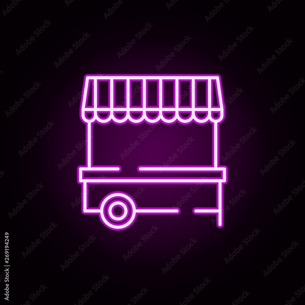Indian food stall neon icon. Elements of india set. Simple icon for websites, web design, mobile app, info graphics Indian food stall neon icon. Elements of india set. Simple icon for websites, web design, mobile app, info graphics