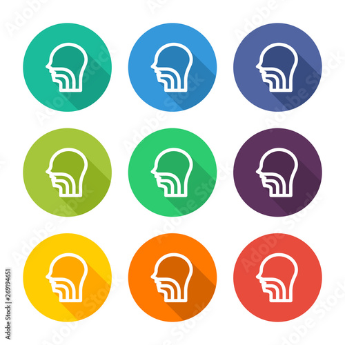 Illustration icon for throat with several color alternatives