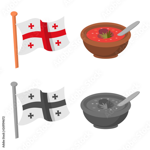 Vector design of culture and sightseeing sign. Set of culture and originality vector icon for stock.