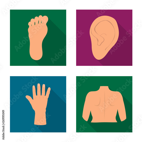 Isolated object of body and part logo. Collection of body and anatomy vector icon for stock.