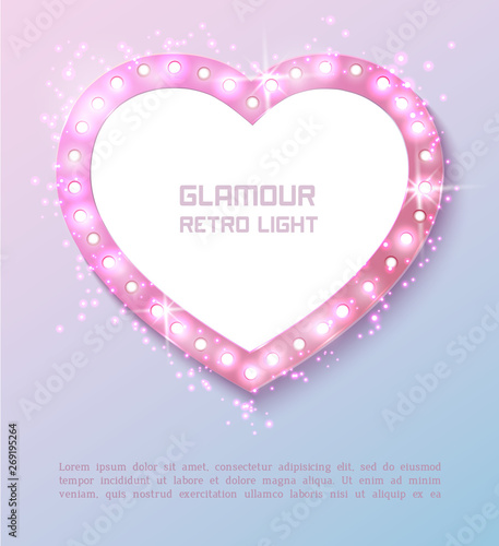 Star retro light banner. 