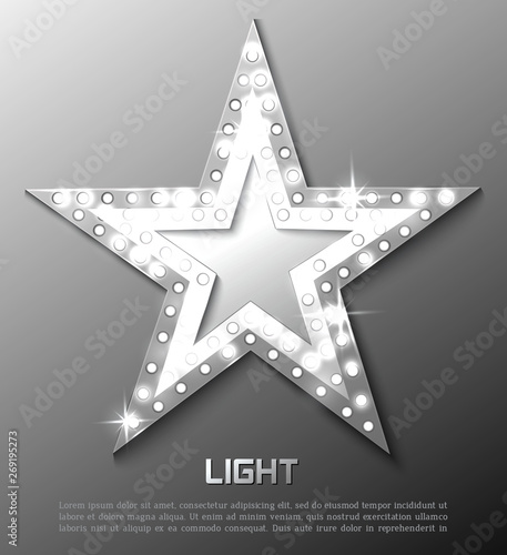 Star retro light banner. 