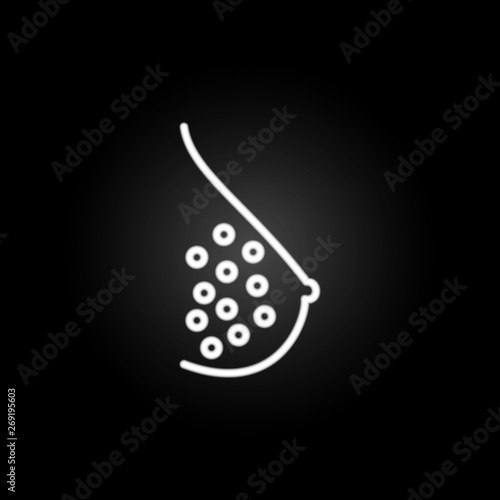Mammary gland, organ neon icon. Elements of human organ set. Simple icon for websites, web design, mobile app, info graphics