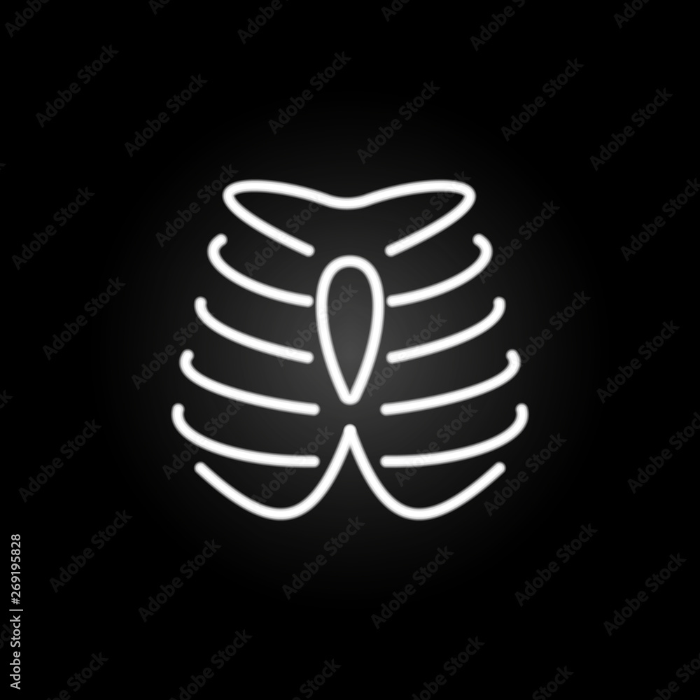 Thorax, organ neon icon. Elements of human organ set. Simple icon for websites, web design, mobile app, info graphics Thorax, organ neon icon. Elements of human organ set. Simple icon for websites, web design, mobile app, info graphics