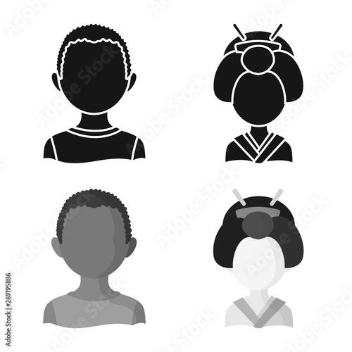 Vector design of imitator and resident logo. Collection of imitator and culture stock symbol for web.