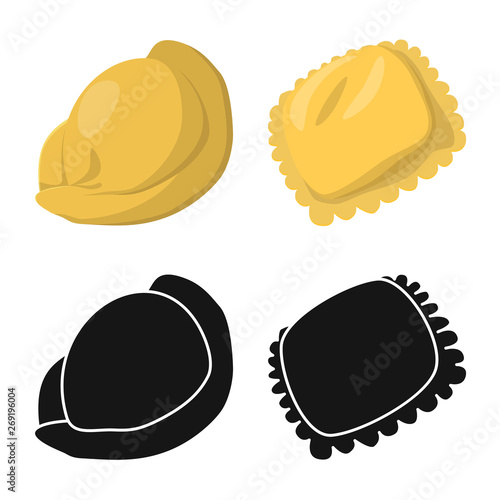 Isolated object of products  and cooking icon. Collection of products  and appetizer stock vector illustration.
