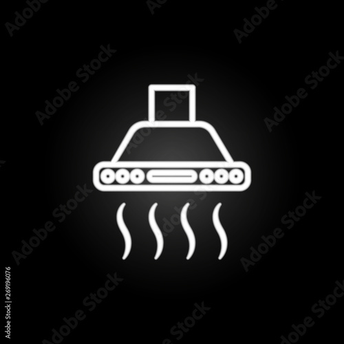 Exhaust hood, ventilation neon icon. Elements of kitchen utencils set. Simple icon for websites, web design, mobile app, info graphics
