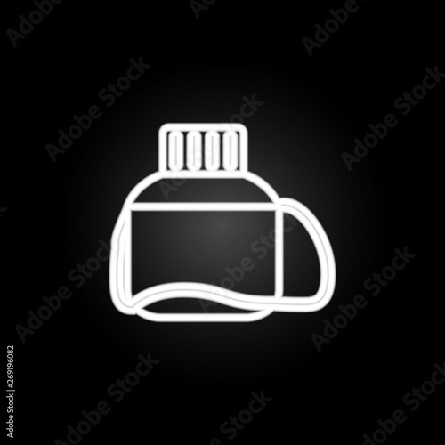 Bottle, kids plastic bottle,  neon icon. Elements of kitchen utencils set. Simple icon for websites, web design, mobile app, info graphics
