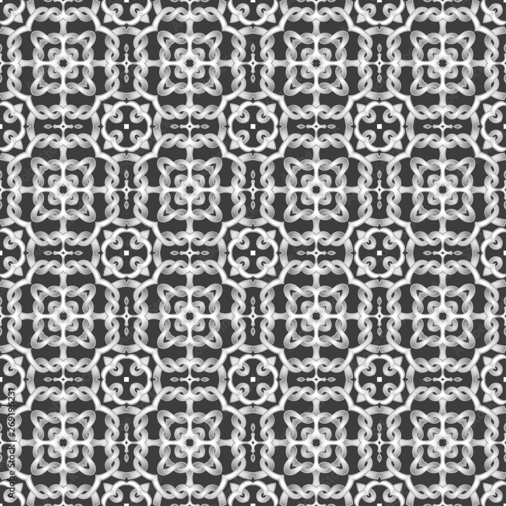 White net on black background. seamless pattern