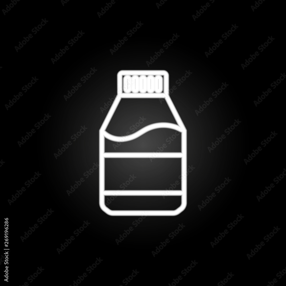 Bottle, liquid container,  neon icon. Elements of kitchen utencils set. Simple icon for websites, web design, mobile app, info graphics