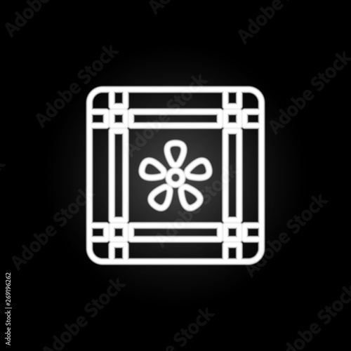 Beermat, beverage coaster, drinkware neon icon. Elements of kitchen utencils set. Simple icon for websites, web design, mobile app, info graphics