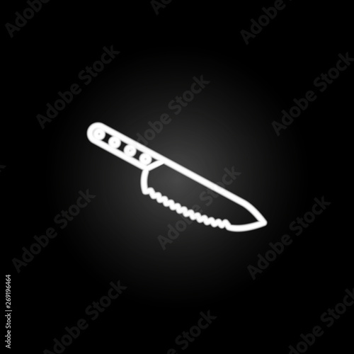 Kitchen knife, utensil, sharp neon icon. Elements of kitchen utencils set. Simple icon for websites, web design, mobile app, info graphics