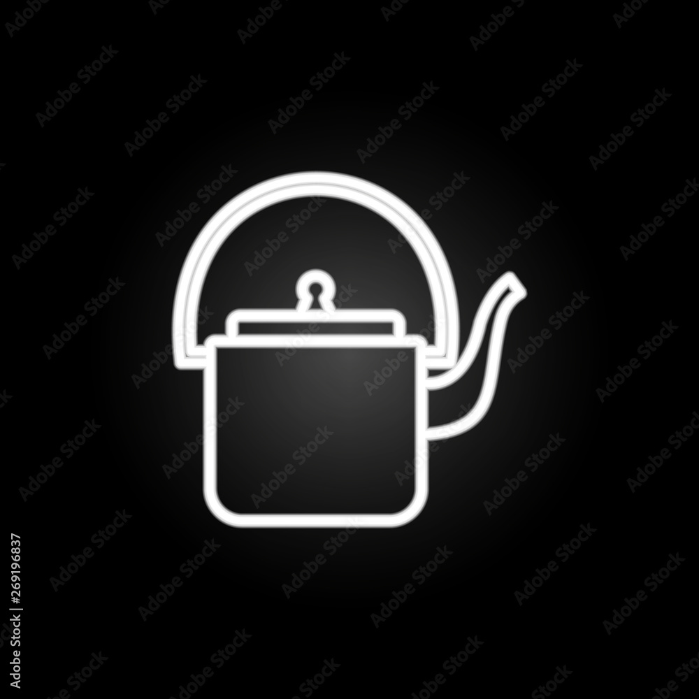 Kettle, liquid container, teapot neon icon. Elements of kitchen utencils set. Simple icon for websites, web design, mobile app, info graphics