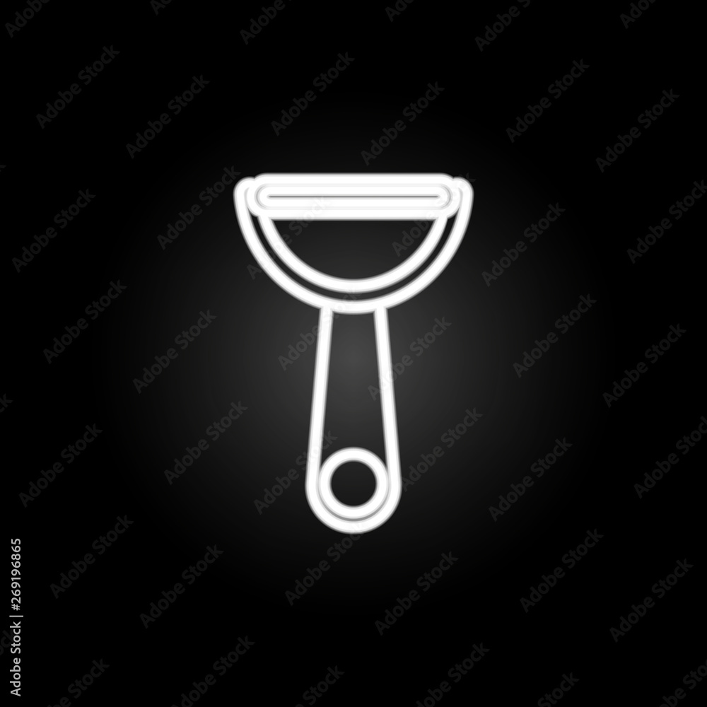 Kitchen tool, peeler, potato peeler neon icon. Elements of kitchen utencils set. Simple icon for websites, web design, mobile app, info graphics Kitchen tool, peeler, potato peeler neon icon. Elements of kitchen utencils set. Simple icon for websites, web design, mobile app, info graphics