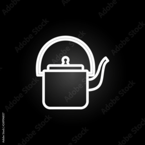 Kettle, liquid container, teapot neon icon. Elements of kitchen utencils set. Simple icon for websites, web design, mobile app, info graphics