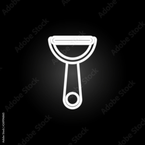 Kitchen tool, peeler, potato peeler neon icon. Elements of kitchen utencils set. Simple icon for websites, web design, mobile app, info graphics